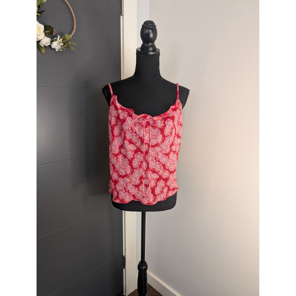 Murano Sleepwear Women's Pink and White Floral Camisole -‎ Large